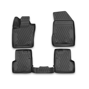 FIAT 500X Floor Mats - Omac - Rubber TPE, 4 Pcs - Black - '16-'23